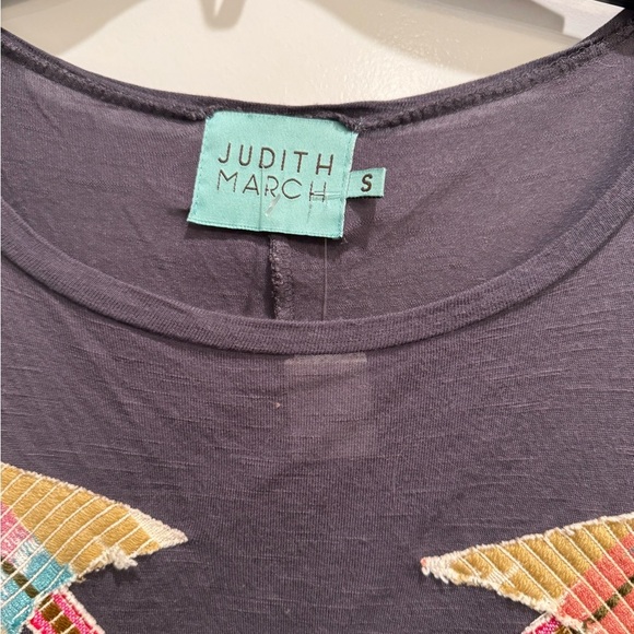 Judith March Gray oversized Arrow appliqué boho top - Picture 2 of 6